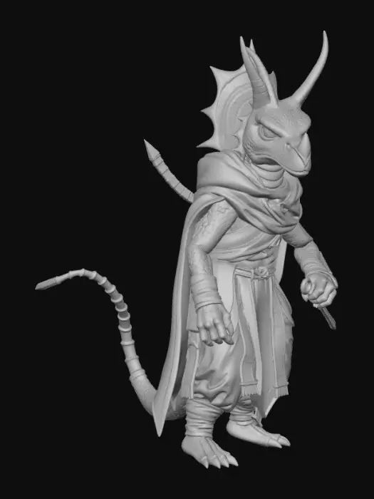 3D model for Make a character that is based on a  dragon, cat, dog, ninja, and a triceratops