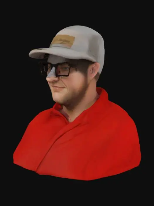 3D model for Portrait in Red Shirt and Cap