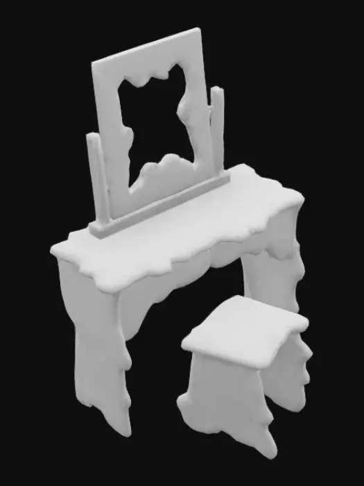 3D model for Rustic Wood Vanity Set