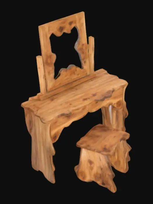 3D model for Rustic Wood Vanity Set