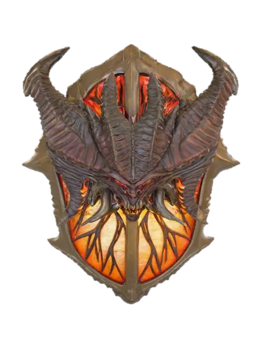 Demonic Briggite ( Diablo Shield ) 3D model, vytvořený pomocí AI