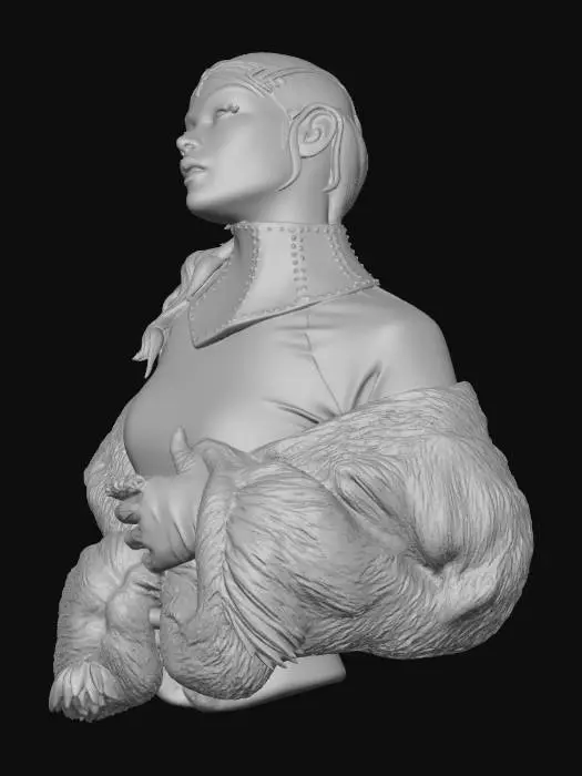 3D model for SKYND in jacket with fur