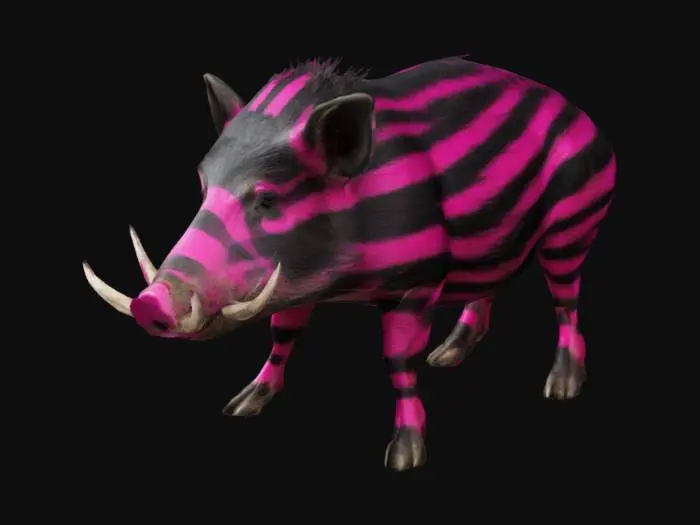 3D model for un cinghiale zebrato