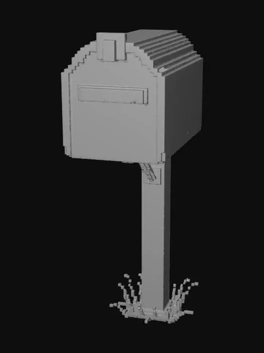3D model for Rusted Mailbox on a Post