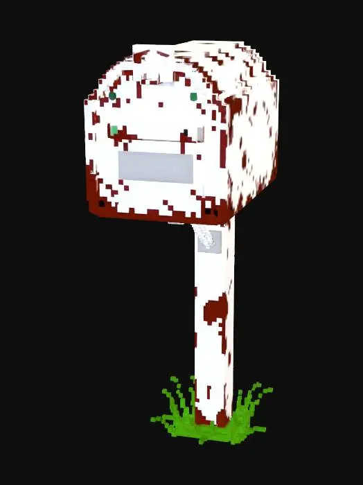 3D model for Rusted Mailbox on a Post