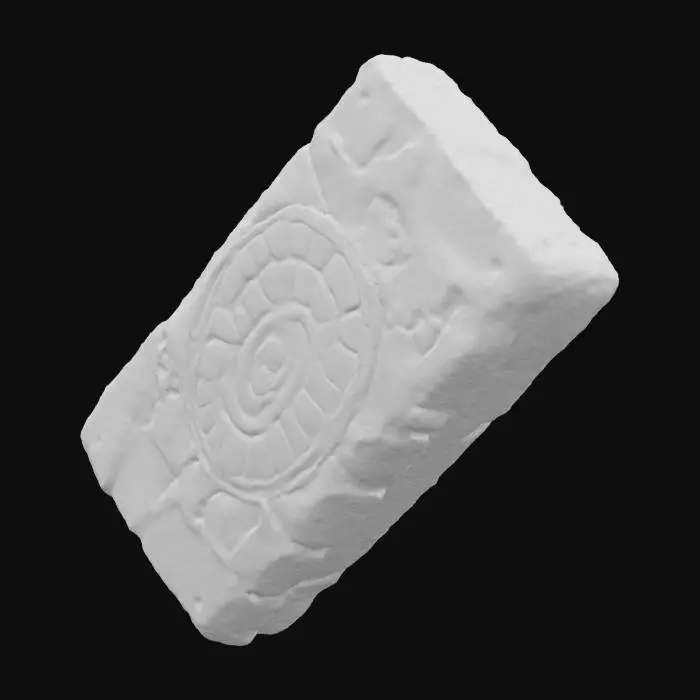 3D model for A large stone tablet engraved with glowing runes. The runes shift and rearrange as if they're alive, and a faint light emanates from the tablet, beckoning those who approach to uncover its secrets. , #fairy#