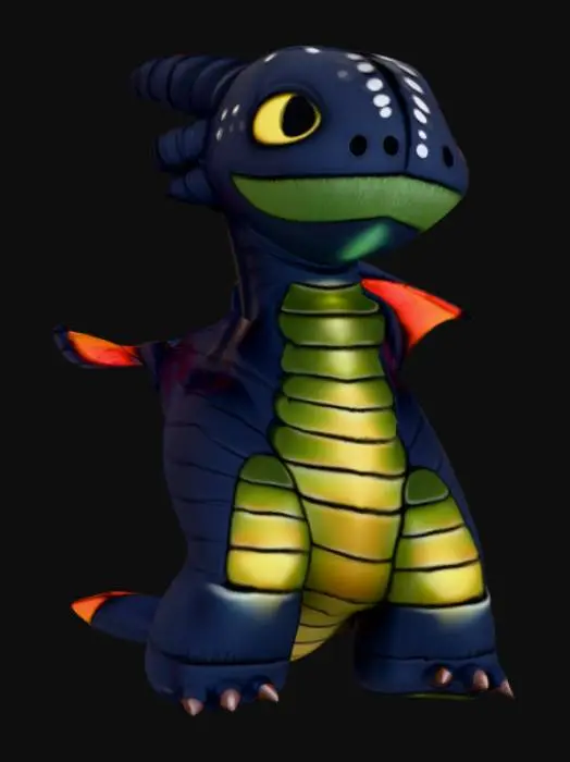 3D model for Inflatable Black Dragon, Toothless in the park. turkey textures, no less than 5 textures. #Thanksgiving#