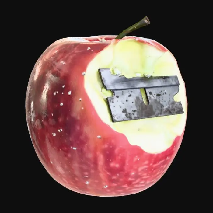3D model for Dangerous Bite, An apple with a razor-blade in it. #Halloween2025#