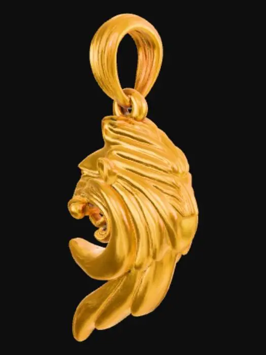 3D model for Golden Lion Pendant