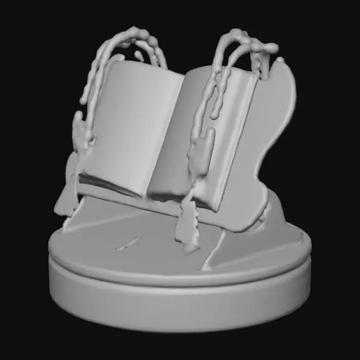 3D model for Quran on Stand with Prayer Beads