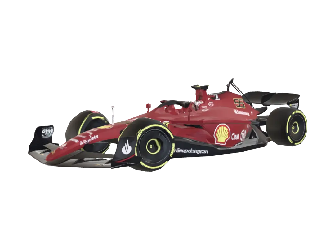 Ferrari SF21 F1 Car - Racecar 3D model, vytvořený pomocí AI