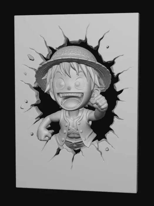 3D model for One Piece magnet - Luffy