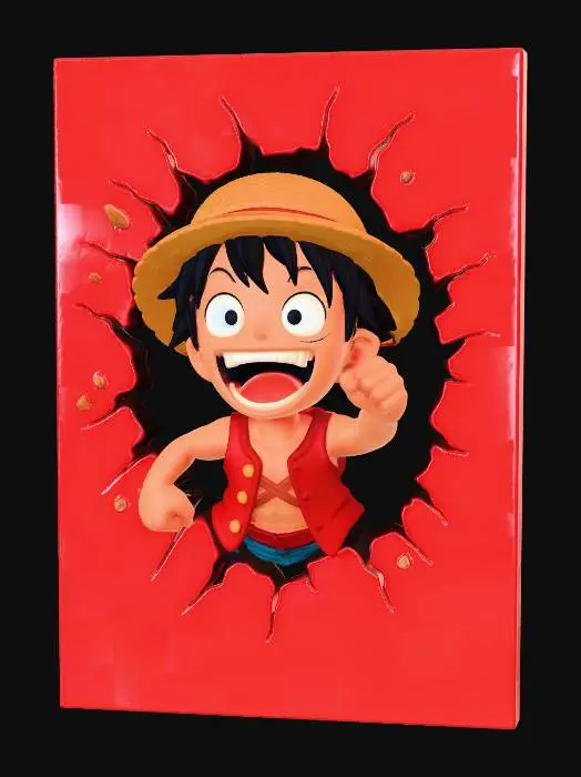 3D model for One Piece magnet - Luffy