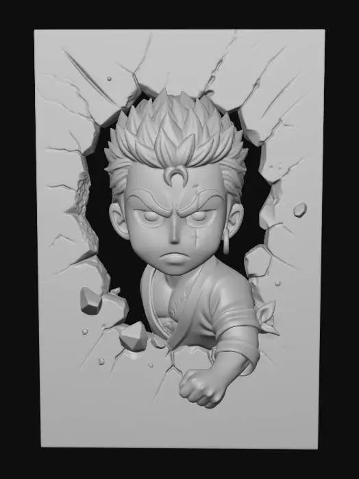3D model for One Piece magnet - Zoro