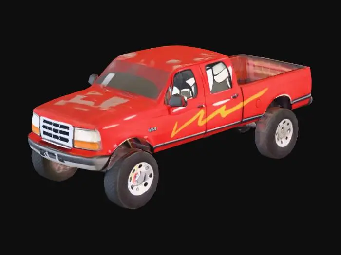 3D model for Red Ford F-250 Flame Stripe