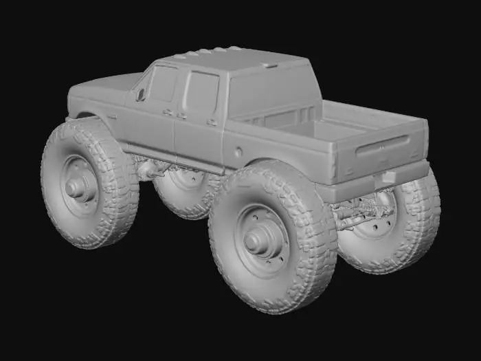 3D model for Red Flame Monster Truck