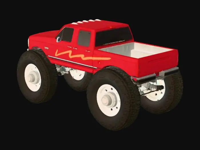 3D model for Red Flame Monster Truck