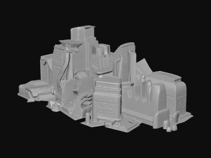 3D model for futuristic Neon City at Night