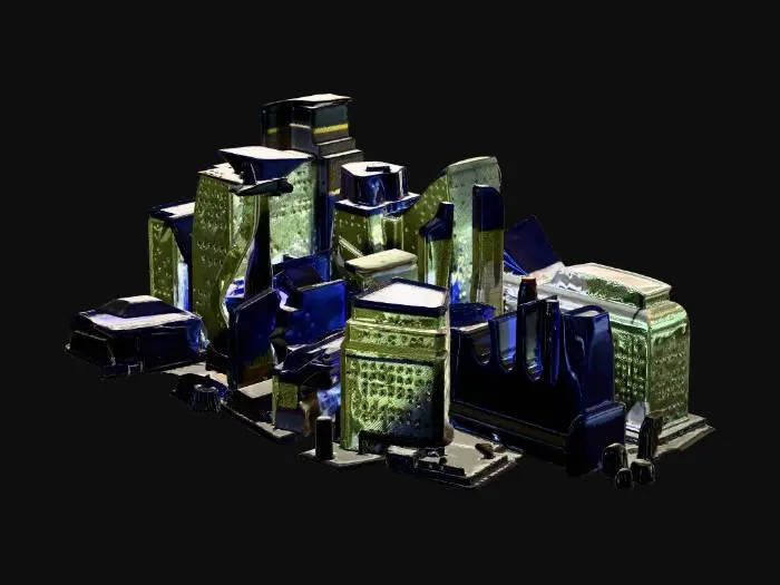 3D model for futuristic Neon City at Night