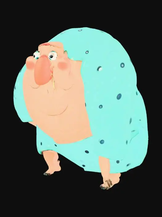 3D model for Cartoon Character in Blue Pajamas