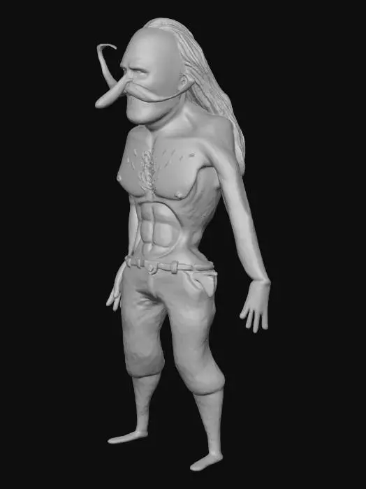 3D model for redneck moustache man