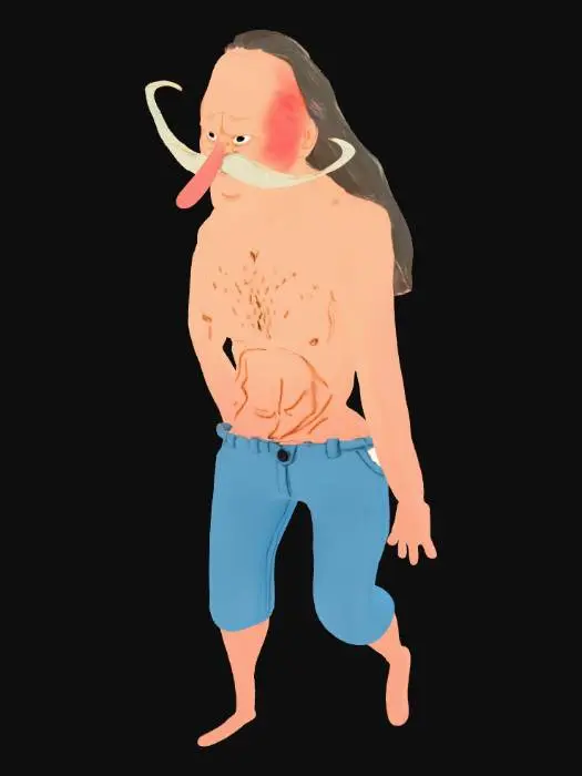 3D model for redneck moustache man