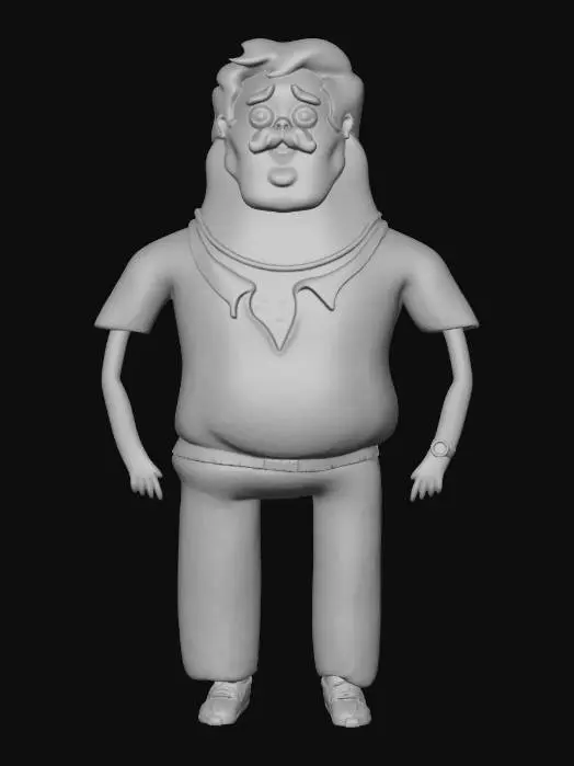 3D model for Gentleman with Purple Shirt