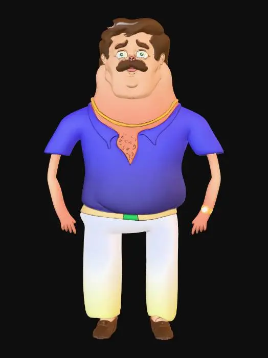 3D model for Gentleman with Purple Shirt