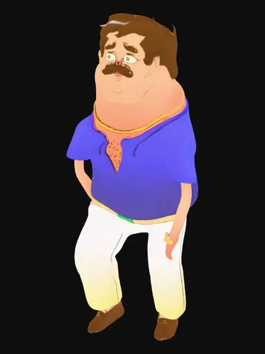 3D model for Gentleman with Purple Shirt