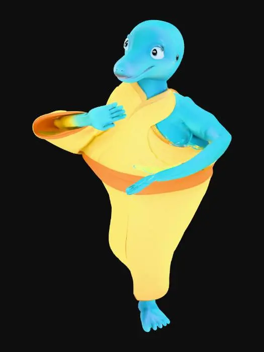 3D model for Meditative Dolphin Monk