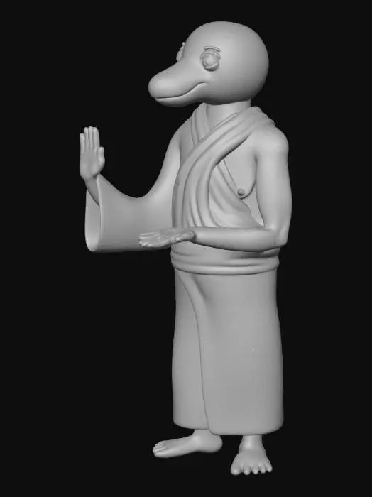 3D model for Meditative Dolphin Monk
