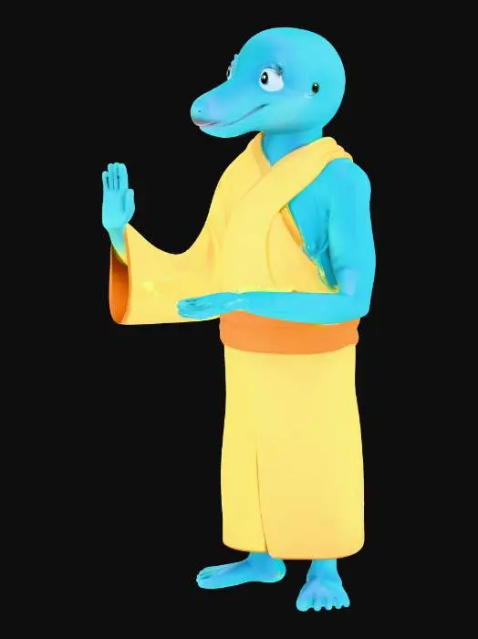 3D model for Meditative Dolphin Monk