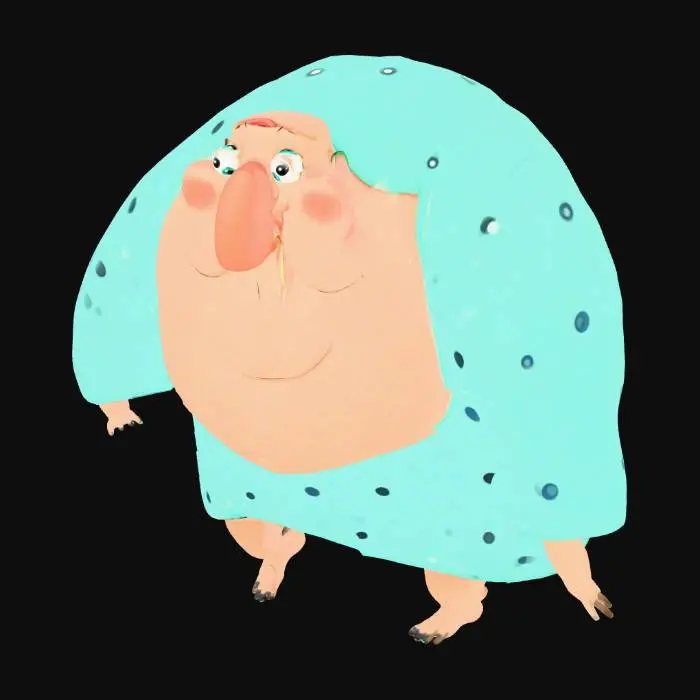 3D model for Cartoon Character in Blue Pajamas