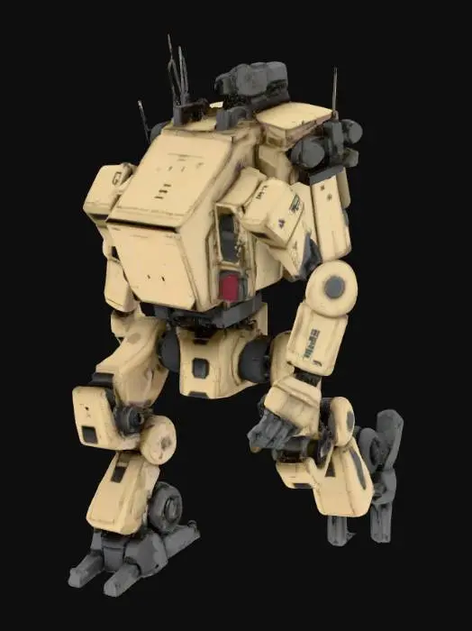 3D model for 3 story light mech designed for warehouse work but repurposed as a mech from battletech