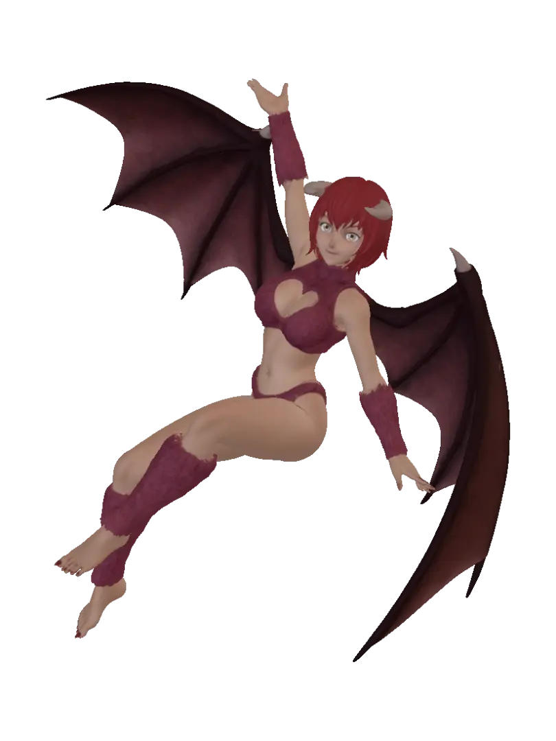Use the reference images to create "Pixie" a character from Monster Rancher.… - Dragonwings 3D model, vytvořený pomocí AI