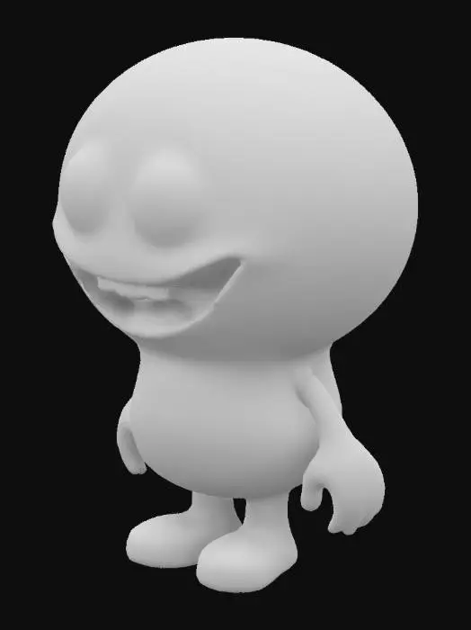 3D model for A lollipop monster,disney vintage cartoon style,muscular arms,little legs