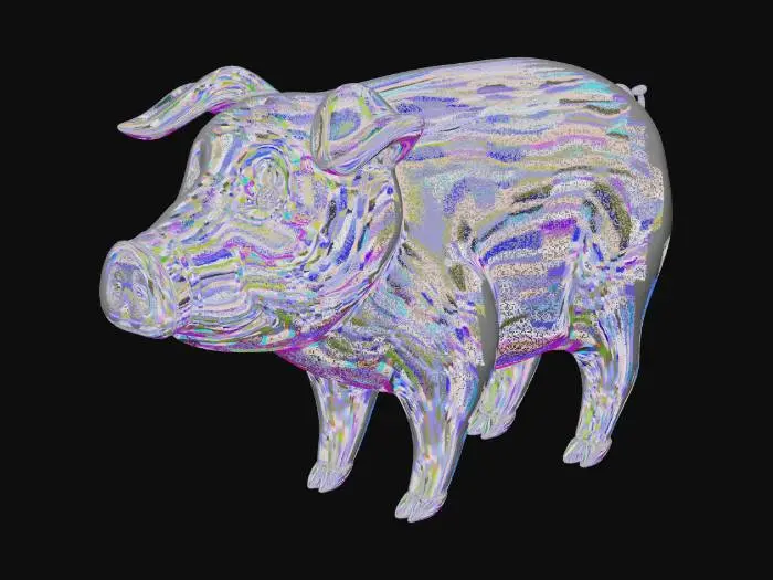 3D model for Happy Pig Illustration