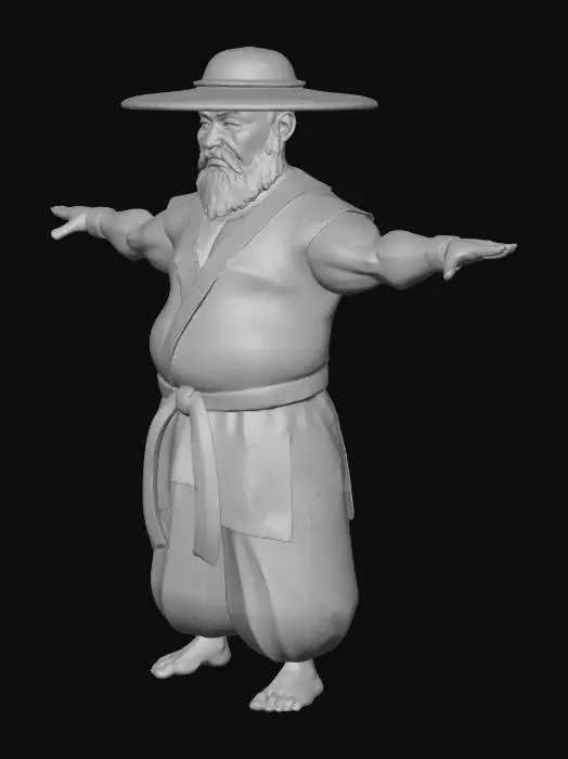 3D model for #realistic# Master Roshi from "Dragon Ball Z". Ultra Realistic, Highly Detailed, Full Body, T-pose