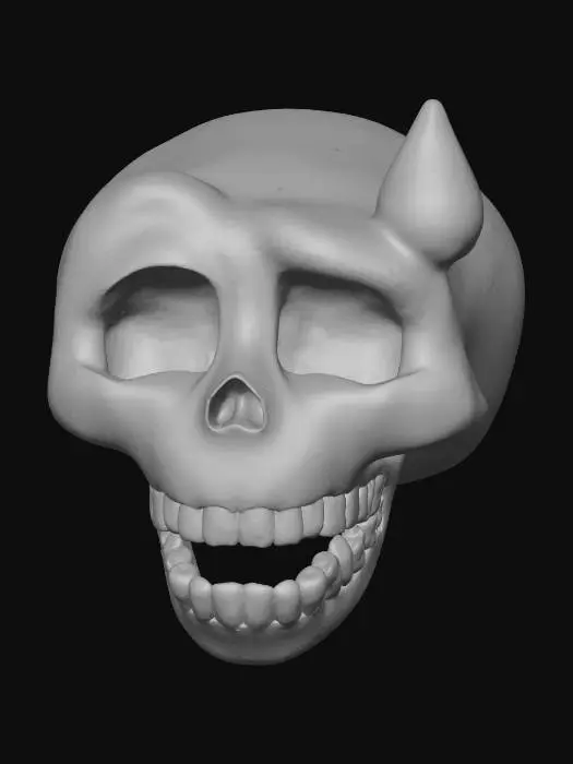 3D model for Skull Sweat Emoji