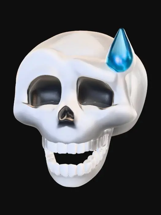 3D model for Skull Sweat Emoji