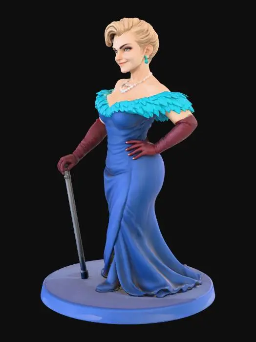 3D model for Elegant Figurine in Blue