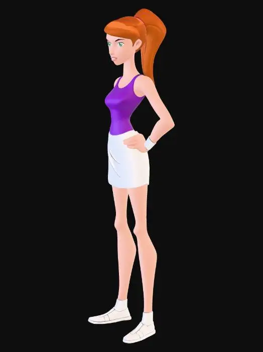 3D model for Confident Redhead in Purple