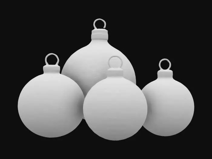 3D model for a life-size 10-meter tall trio of 3 giant Christmas bulbs with ornate Winter designs on them. They are so large people can walk in and out of them. 4K intricate textures.  #ChristmasAdventure#