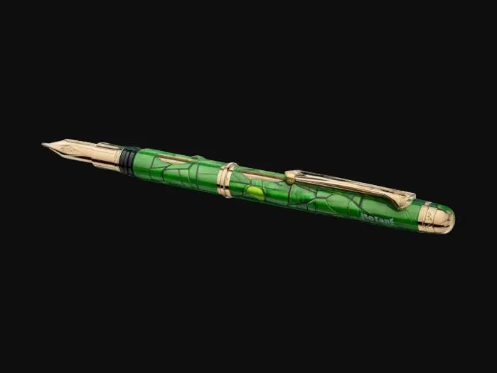 3D model for A teenage mutant ninja turtles themed montblanc. Made of expensive materials. masterfully crafted, luxury pen. 8k,