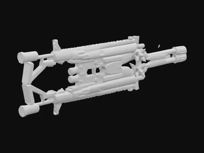3D model for create a really cool zanpakuto sword assault rifle combination from the anime Bleach. incorporate Christmas themed colors and crystal ice.  #ChristmasAdventure#