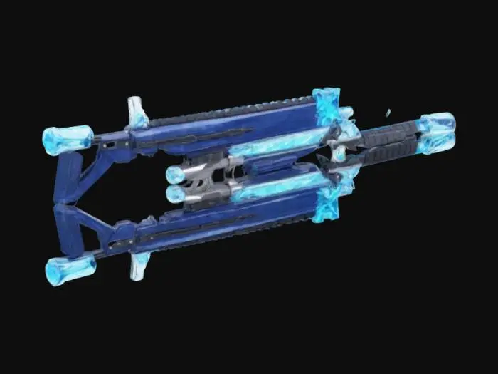 3D model for create a really cool zanpakuto sword assault rifle combination from the anime Bleach. incorporate Christmas themed colors and crystal ice.  #ChristmasAdventure#