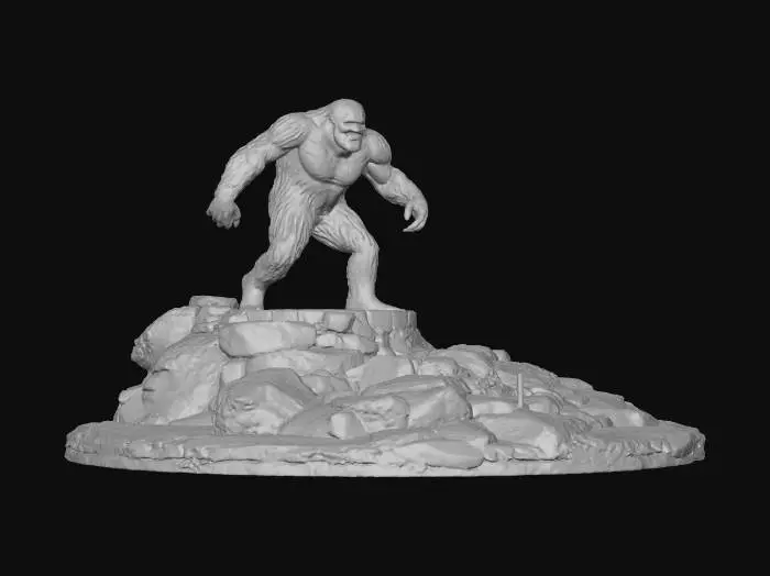 3D model for Giant Sasquatch Statue, built on rocks, roadside attraction. 8K details. 20meters high. #Halloween2025#