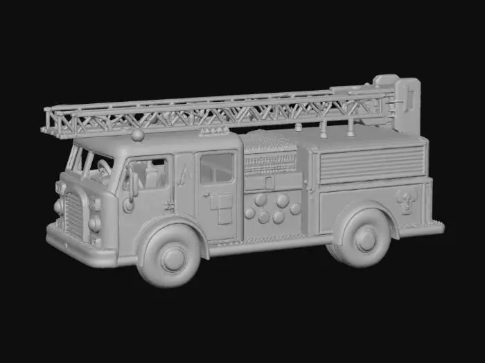 3D model for A gold and glass toy-firetruck. 8K ultra-poly. #Christmas2025#