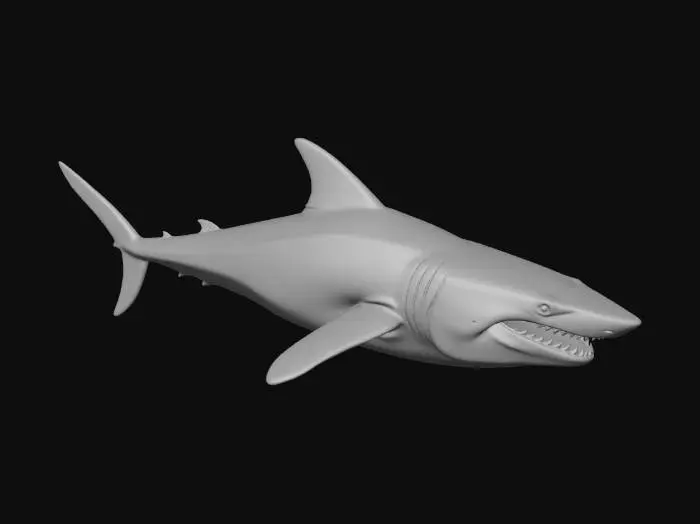 3D model for Elongated stylized megalodon creature. enhanced details. ultra-poly.