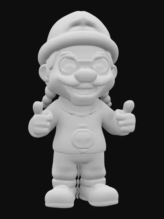 3D model for Design a life-size Snoop Dogg chibi figure. made of colored ice. his face is especially detailed, his expression is joyful and playful. This humorous figure should radiate warmth and festive charm, adding a touch of magic to the Christmas adventure. t-pose, #ChristmasAdventure#